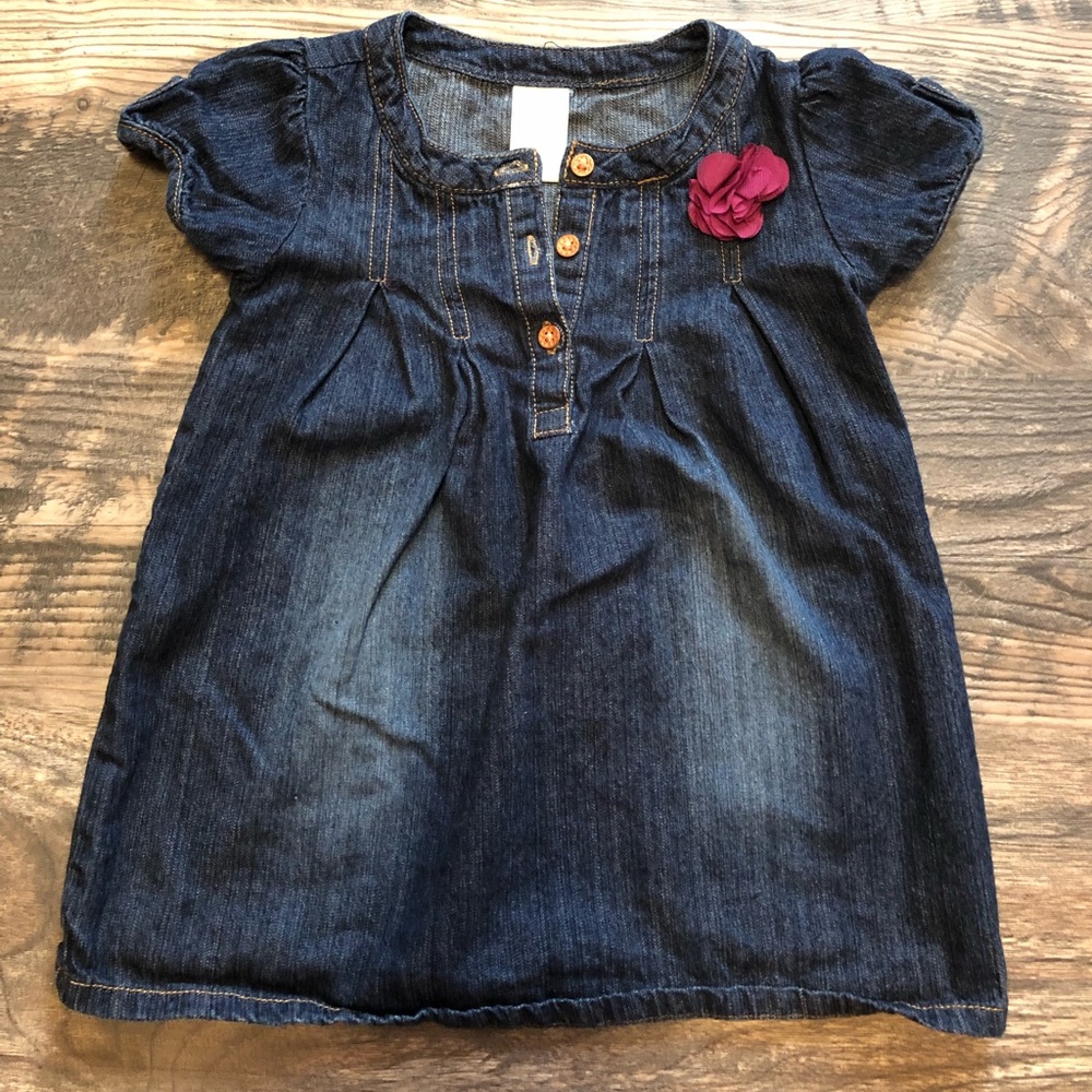 Jean Toddler Dress with Flower